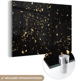 Peinture sur Verre - Paillettes Dorées sur Fond Noir - 120x80 cm - Peintures sur Verre Peintures - Photo sur Glas