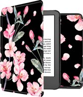 iMoshion Ereader Cover / Hoesje Geschikt voor Amazon Kindle (2022) 11th gen - iMoshion Design Slim Hard Case Bookcase - Zwart / Blossom Watercolor Black