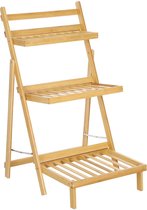 Support à plantes en bois de bambou - Echelle à plantes / support à fleurs pour l'intérieur - Plateau à plantes à 3 niveaux - Support à plantes et fleurs - Decopatent®