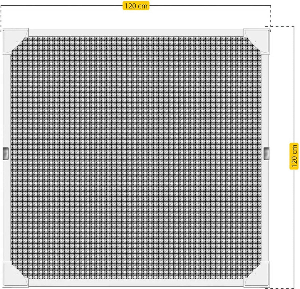 Schellenberg 70471 Simply Click vliegenscherm voor ramen met glasvezelgaas, boren niet nodig, insectengaas klikt eenvoudig vast, vliegenscherm gemakkelijk te vervangen, 130 x 150 cm, wit