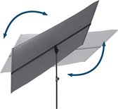 Hoberg Rechthoekige parasol | kantelbaar, 360° draaibaar | balkonscherm, zon- en inkijkbescherming voor terras | UV-beschermingsfactor 50 [ca. 130 x 180 cm], antraciet, 130 cm x 180 cm