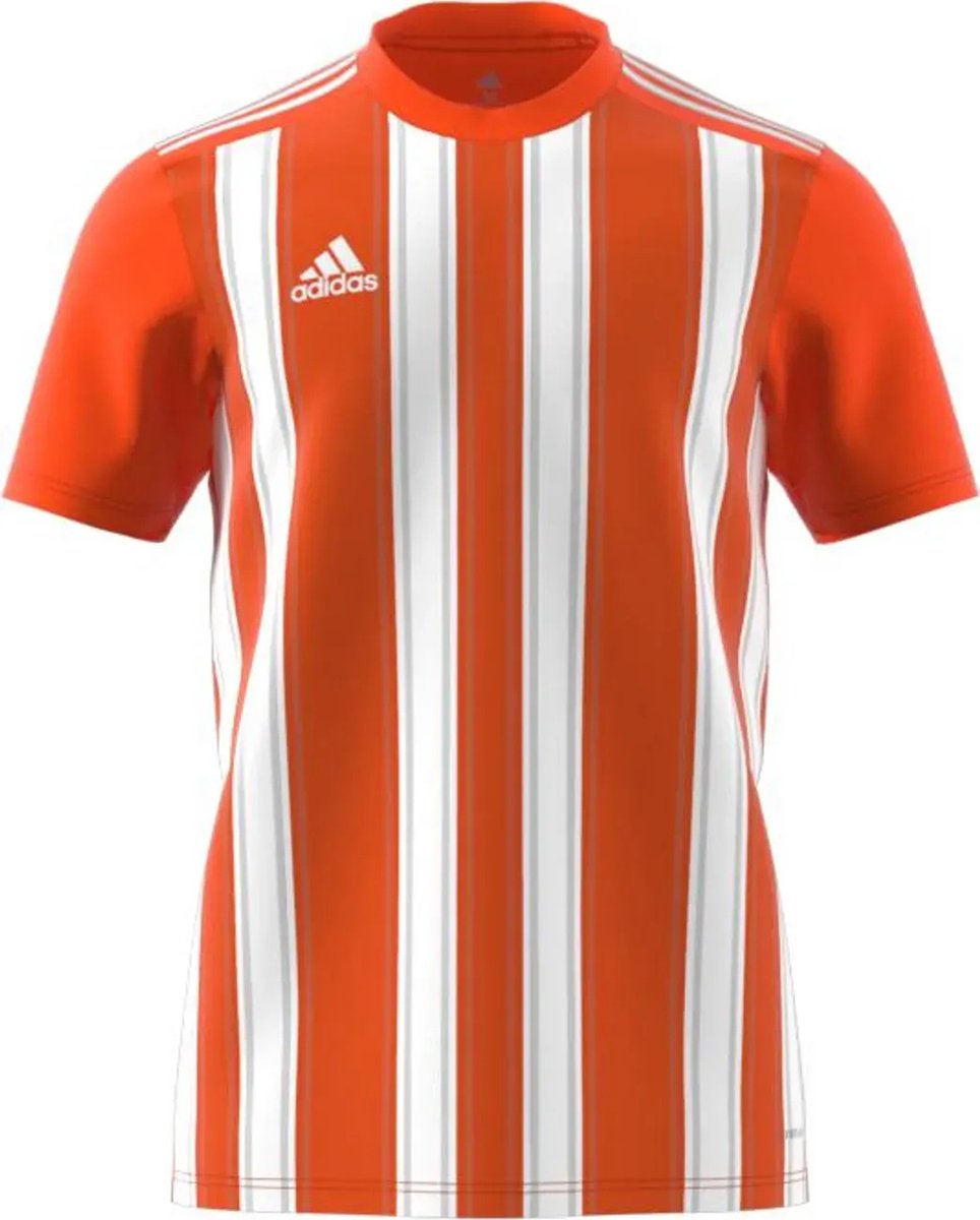 Adidas Striped 21 Shirt Korte Mouw Heren - Oranje / Wit | Maat: M