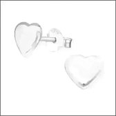 Aramat jewels ® - Zilveren oorbellen hartje 925 zilver 7mm