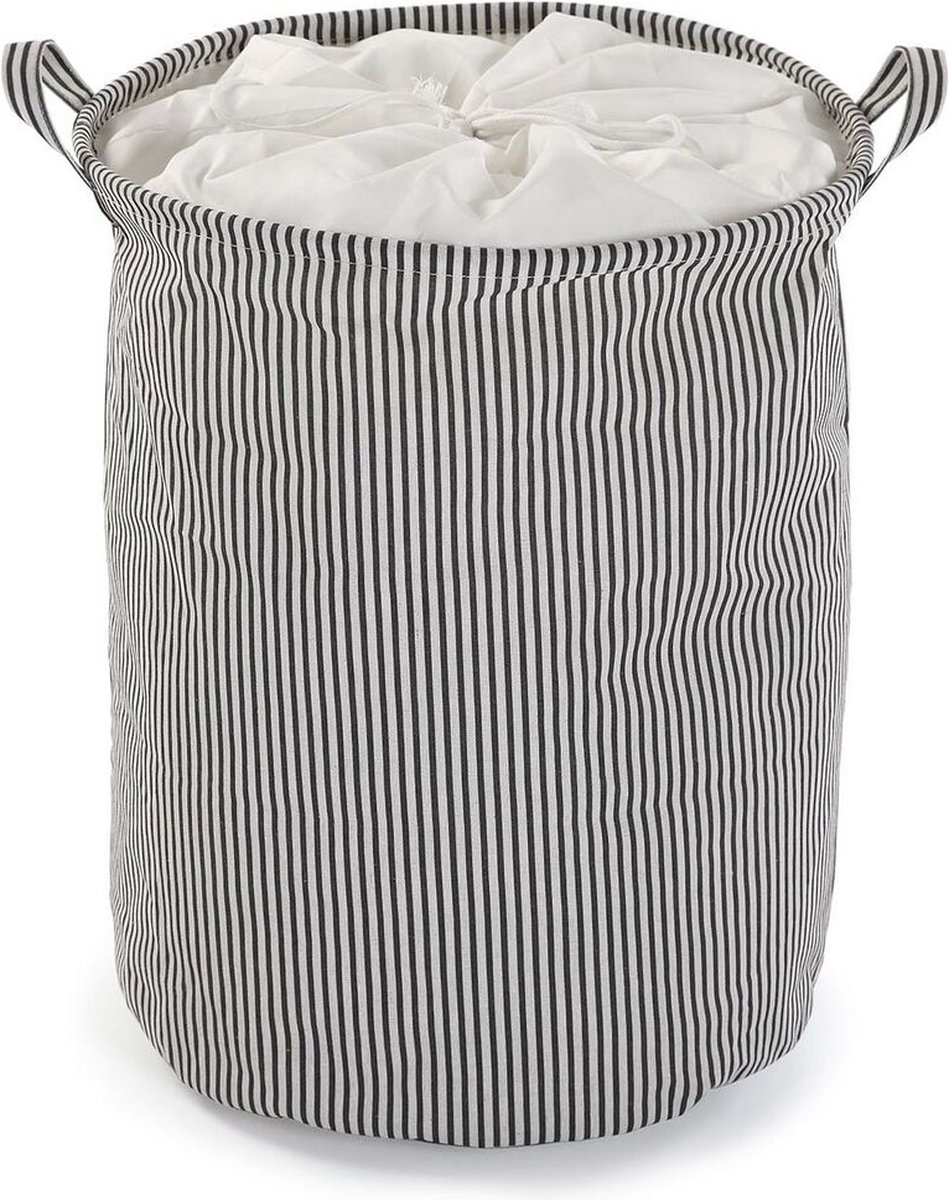 Goedkoopste Wasmand Versa Zwart Polyester Katoen Nylon (38 x 48 x 38 cm