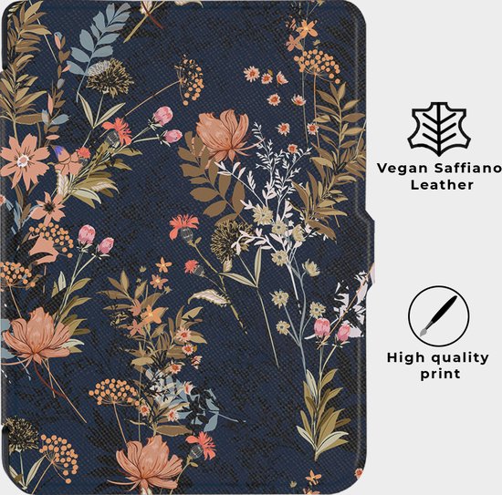 Lunso - Geschikt voor Kobo Clara 2E hoes (6 inch) - Vegan Saffiano Leren sleep cover - Urban Park van Lunso — afbeelding 2