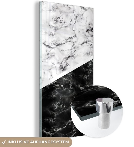 MuchoWow® Peinture sur verre 60x120 cm - Peinture sur verre - Marbre - Chic - Collage - Photo sur verre acrylique - Peintures