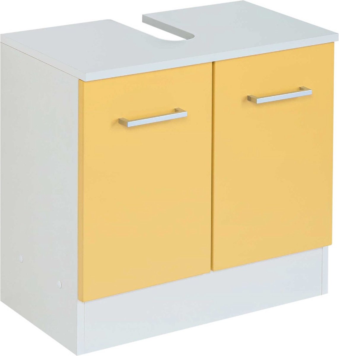 Wastafelonderkast Ricca 60cm 2 deuren - wit/geel