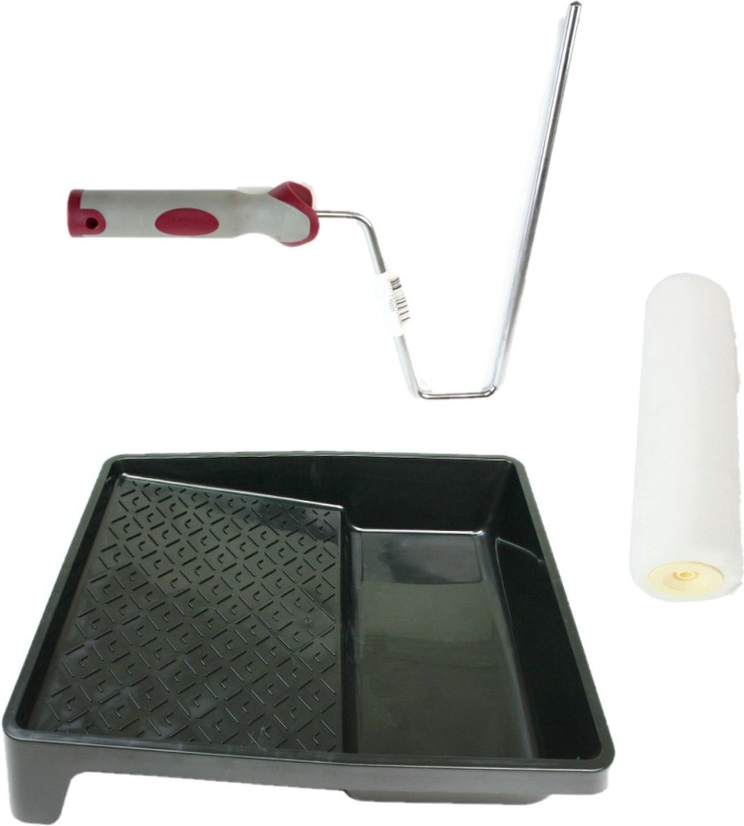 Verfroller anti spat lakroller profi schilderset met softgrip beugel en verfbak 25 cm