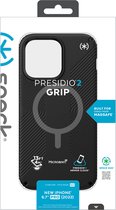 Speck hoesje geschikt voor Apple iPhone 14 Pro Max - Ultieme Bescherming en Grip - Luxe Soft-touch Afwerking - Valbescherming gecertificeerd tot 4 meter - Microban Antibacterieel - Presidio2 Grip lijn - Zwart