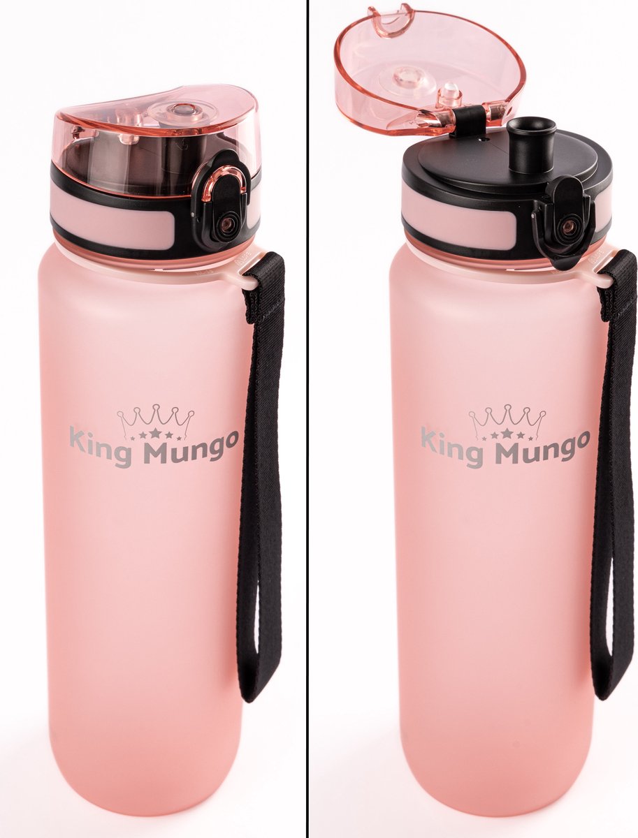 King Mungo Drinkfles 1 Liter Lichtroze - Sport Bidon 1000ml thumbnail 3