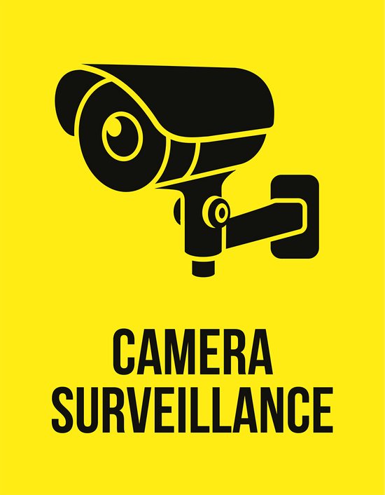 Icône/Signe | "Surveillance par caméra" | 19x25cm | CCTV | Sécurité |  Surveillance par... | bol