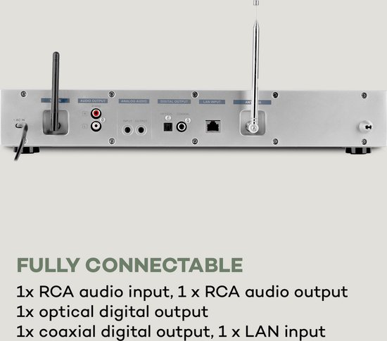 Auna ituner 320 bt tuner numérique avec spotify connect et bluetooth -  radio internet - noir AUNA