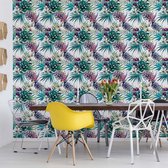 Fotobehang - Vlies Behang - Tropische Bloemen en Bladeren - 520 x 318 cm