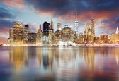 Fotobehang - Vlies Behang - Uitzicht op New York Stad vanaf het Water - 368 x 254 cm