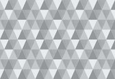 Fotobehang - Vlies Behang - Grijs Patroon van Driehoeken - 312 x 219 cm