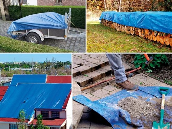 Perel Dekzeil Waterdicht, 4 M X 4 M, Blauw, Polyester, Vierkant