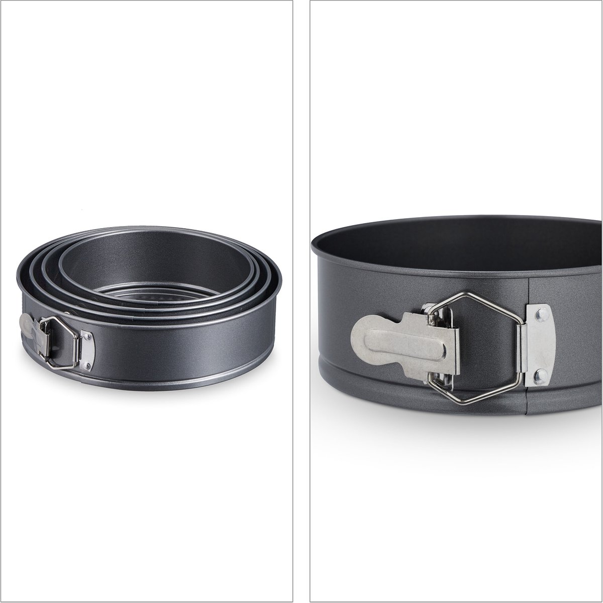 springvorm - set van 4 - Ø 18, 20, 22, 24 cm - rvs - rond - antiaanbaklaag - taarvorm – foto 7