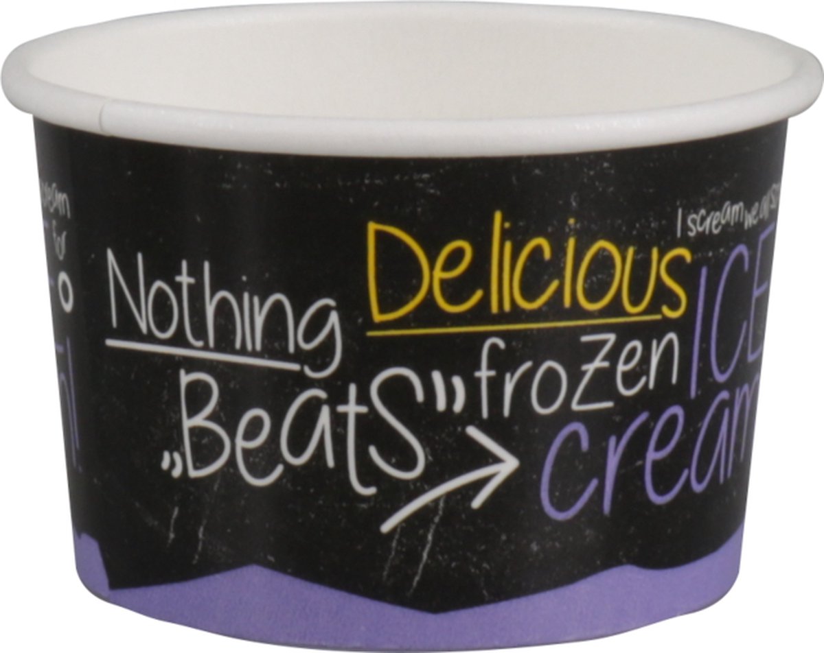 Goedkoopste Cup - IJscup - Karton PE - 100ml - 4oz - Ø 75mm - 48mm - zwart/paars - sleeve met 50 stuks