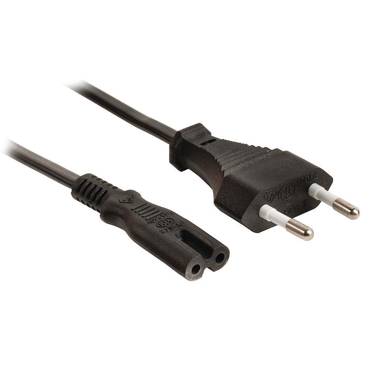 Cable Matters 2er-Pack Stromkabel 2-polig - 2 m, Eurostecker Typ C auf C7 Kabel, Ersatz-Euro Netzkabel für Fernseher, PS5, PS4, Xbox, Radios, Schwarz