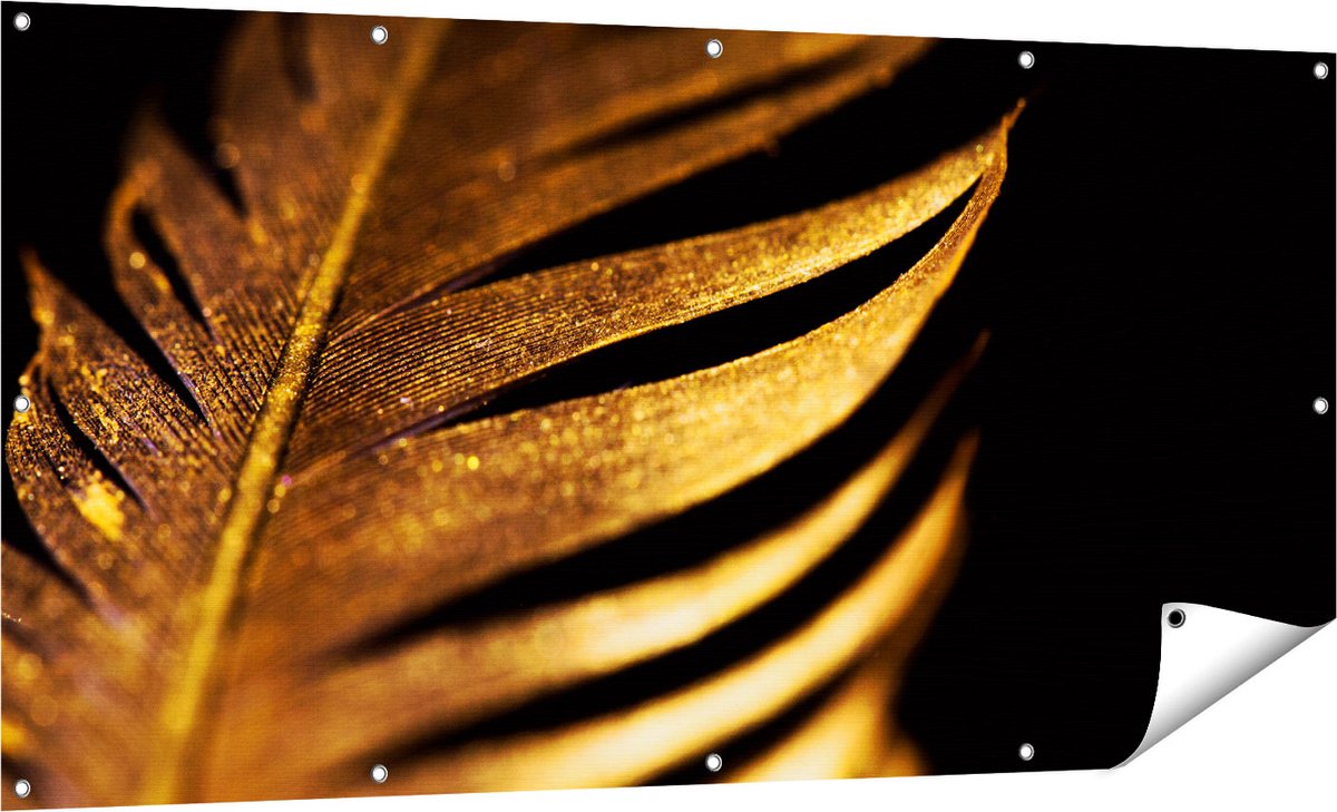 Gards Tuinposter Gouden Veer - 160x80 cm - Tuindoek - Tuindecoratie - Wanddecoratie buiten - Tuinschilderij Multikleur