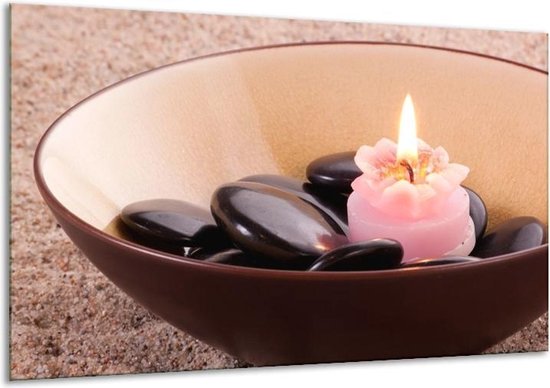 Peinture sur verre de pierres | Marron, rose, noir | 120x70cm 1Hatch | Tirage photo sur verre |  F004037