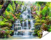 Gards Tuinposter Tropische Waterval in Thailand - 120x80 cm - Tuindoek - Tuindecoratie - Wanddecoratie buiten - Tuinschilderij