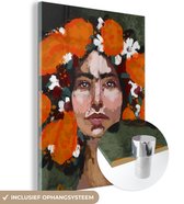 MuchoWow® Peinture sur verre 90x120 cm - Peinture sur verre acrylique - Abstrait - Femme - Portrait - Peinture - Photo sur verre - Peintures