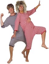 Dorus Badpak Blauw / Wit Korte Mouw Kostuum | XXXL | Carnaval kostuum | Verkleedkleding