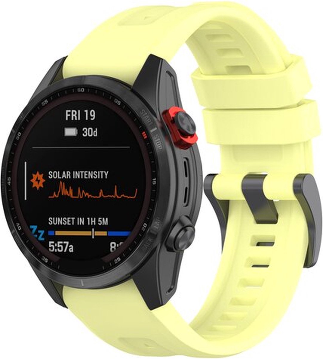 Bracelet en Siliconen - adapté pour Garmin Fenix ​​​​5/5 Plus/6/7/7 Pro -  bleu-blanc