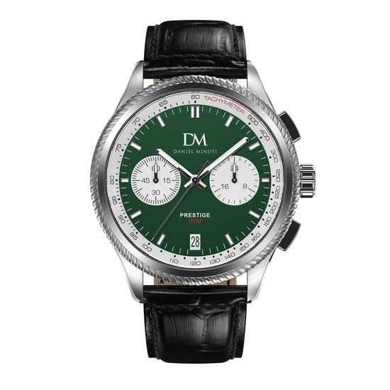 Daniel Minuti Prestige Panda - Green - 40mm - Chrono - Leer