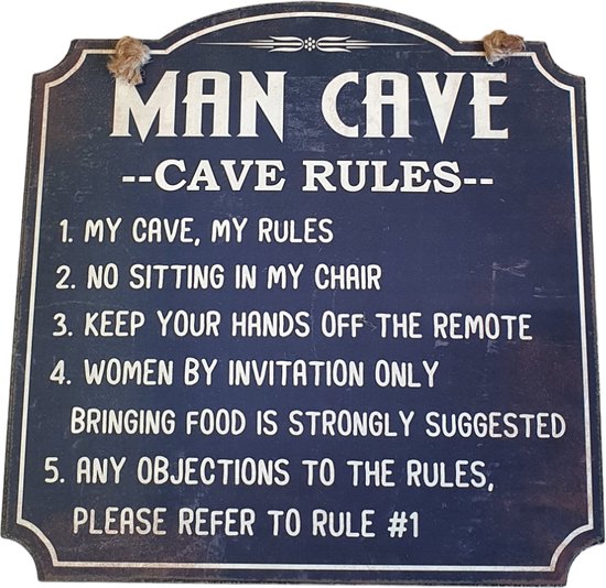 Metalen tekstbord - Man Cave - woondecoratie - kado voor hem - man Cave decoratie - man Cave bord - muurplaat - man Cave accessoire - vaderdag