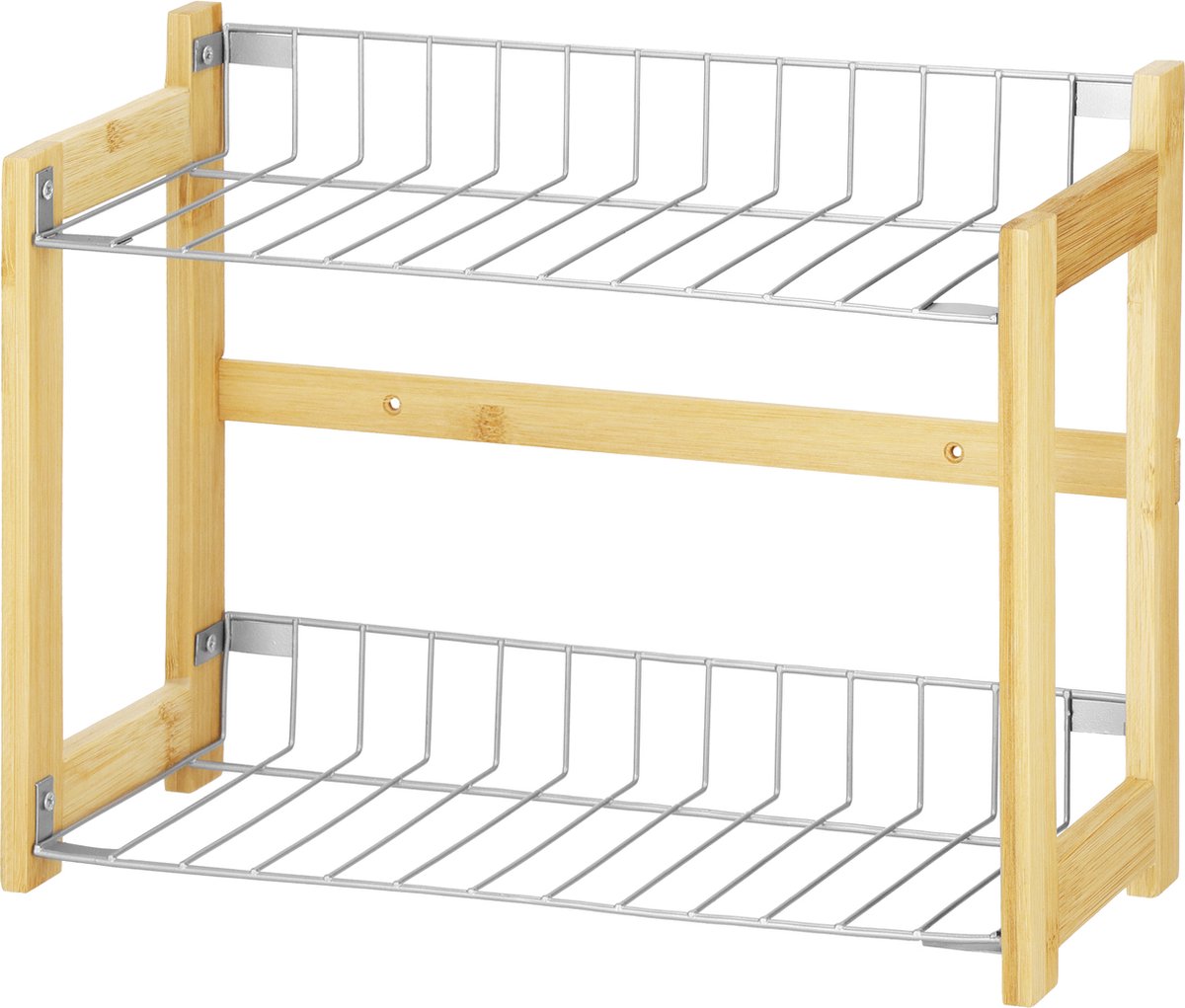 Springos Keukenrek - Keukengerei Houder - Zelfmontage - Naturel/Zilver