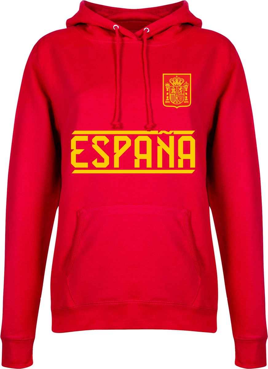 Spanje Dames Team Hoodie - Rood - L
