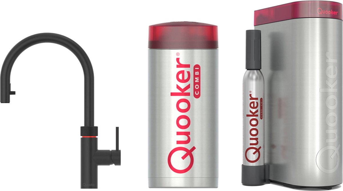Quooker Flex met COMBI+ Boiler en CUBE reservoir 5-in-1-Kraan - Zwart