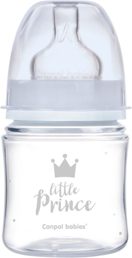 Babyflesje - Canpol Babies ROYAL BABY (blauw) Easy Start Anti-Koliek babyfles 0m+, 120 ml 120 ml