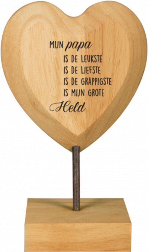 Vaderdag - Wooden Heart - Papa - Lint: Speciaal voor jou - Cadeauverpakking