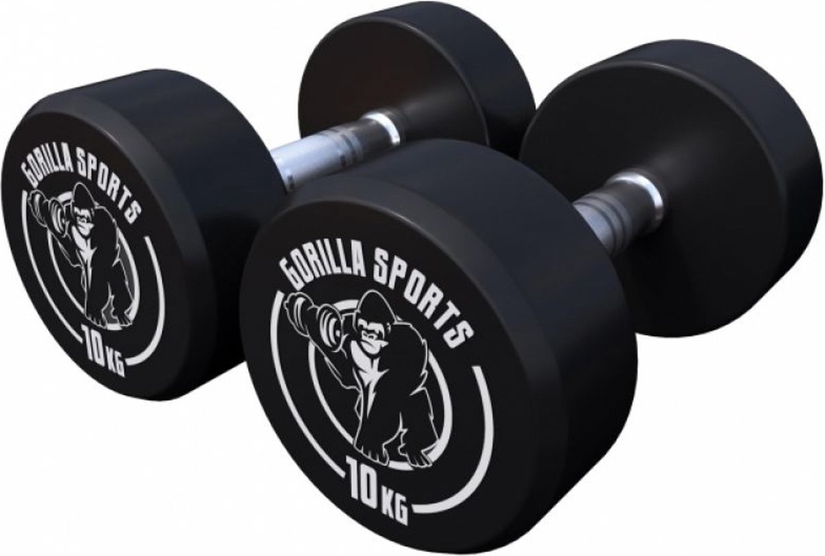 Gorilla Sports Dumbbell set 20 kg - Halterset - 2x10 kg - Dumbells - Gietijzer