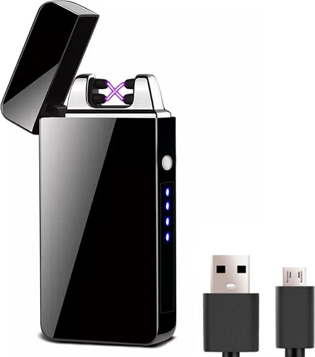 Allume-bougie, briquet à arc électrique rechargeable USB avec verrouillage  de sécurité et indicateur d'alimentation (noir)