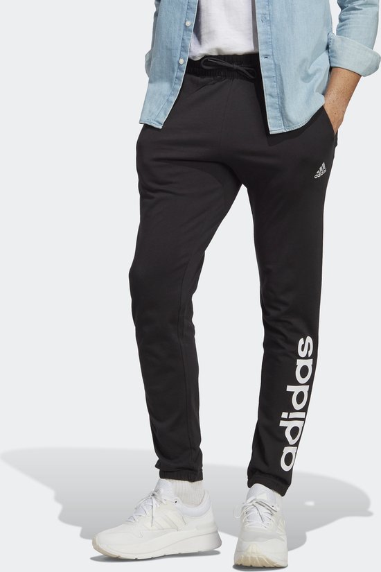 adidas Sportswear Essentials Single Jersey Tapered Elasticized Cuff Logo Broek - Heren - Zwart- S