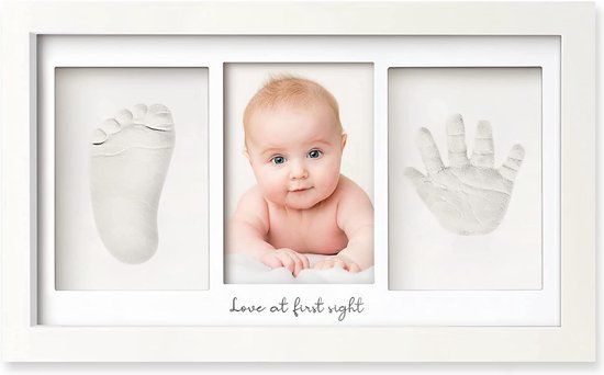 Set de cadres photo bébé \ affiches pour chambre d'enfant - Kit main et  empreinte de