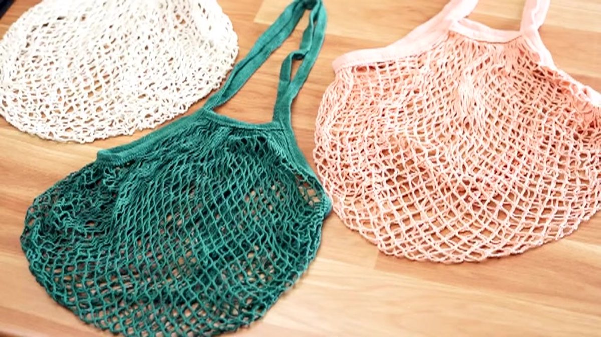 Sac En Filet De Coton Réutilisable - Grand Format 73x48cm - Idéal Pour Courses, Fruits, Légumes Et Plage