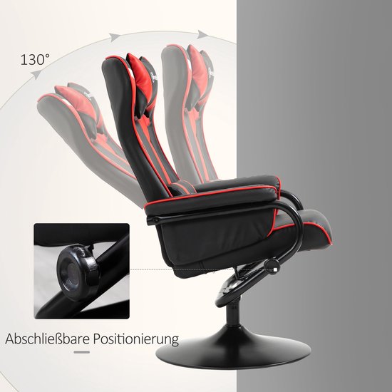HOMCOM met krukje tv-stoel gaming ligstoel 360° draaibaar 130° kantelbaar... | bol.com