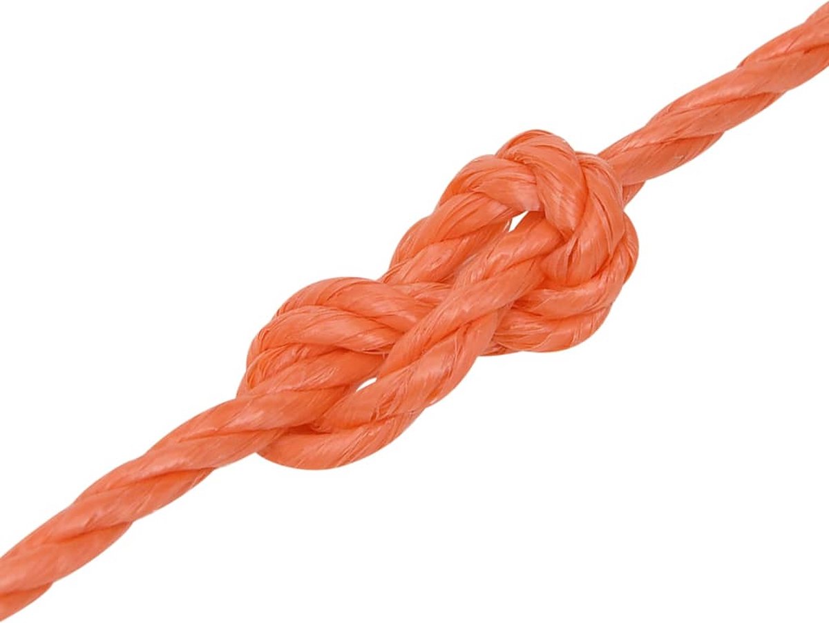 Touw polyester 8 mm met kern zwart (p/m) - Slagwerk