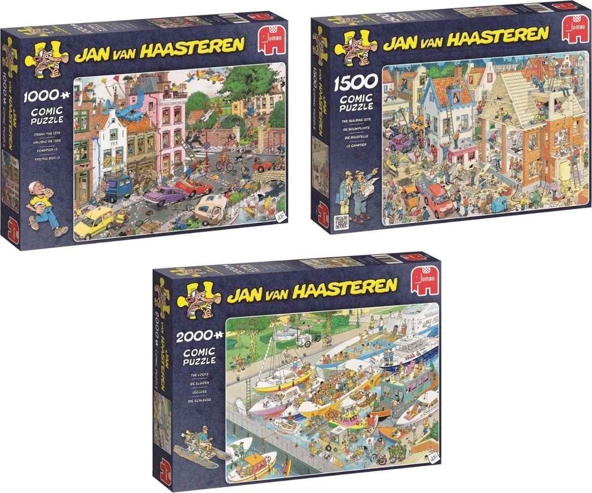 Jan van Haasteren Puzzelbundel - 3 stuks - Vrijdag de 13e 1000 stuks