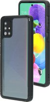 Mobiparts Rugged Doorzichtig Transparant Case Samsung Galaxy A51 (2020) Zwart hoesje