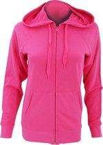 Fruit Of The Loom Dames Getailleerd Lichtgewicht Hoodie Dames met Capuchon(240 GSM) (Fuchsia)