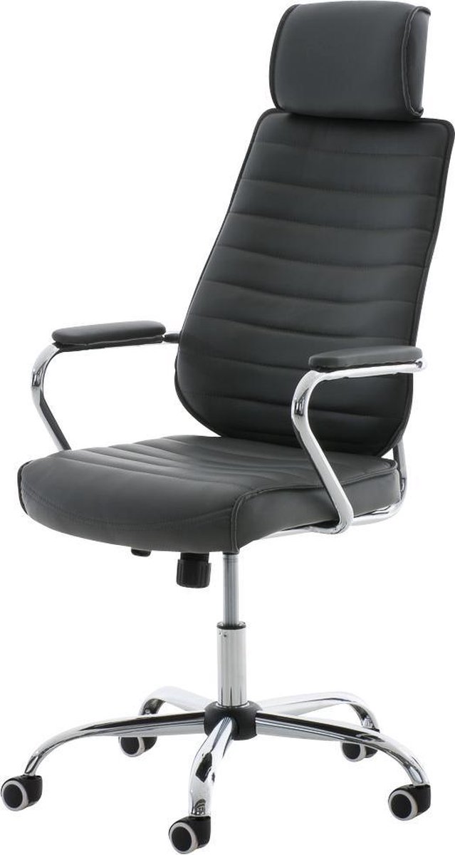 CLP Rako Bureaustoel - Ergonomisch - Voor volwassenen - Met armleuningen - Kunstleer - grijs
