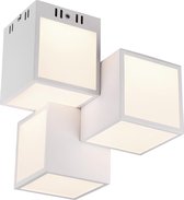LED Plafondlamp WiZ - Smart LED - Plafondverlichting - Trion Oski - 24W - Aanpasbare Kleur - 3-lichts - RGBW - Vierkant - Mat Wit - Aluminium - BES LED