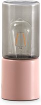 Home sweet home tafellamp Cilinder 25 - roze / smoke glas