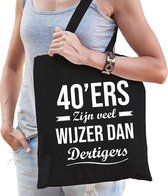 40s sont beaucoup plus sages que 30s sac cadeau noir pour dames cadeau / anniversaire sac en coton noir pour dames - 40 ans - sac cadeau / sac / shopper
